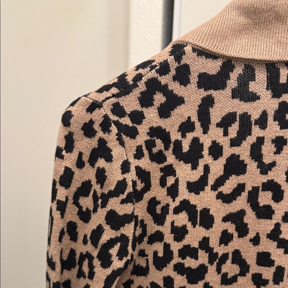 Ruby Moon Leopard Open Front Cardigan in Tan/Black Cozy Sz XS Eclectic Grandma - Picture 7 of 9